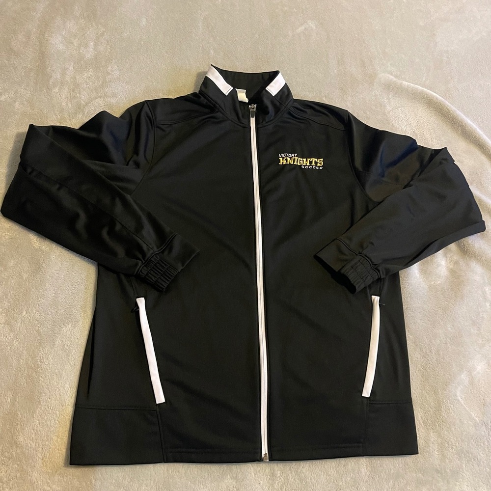 A4 Victory Knights Soccer Jacket Black Full Zip Mens Medium Track Warm Up Logo